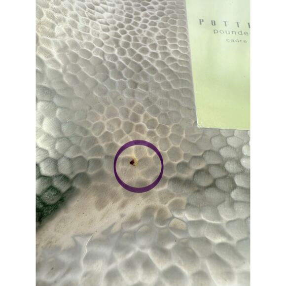 Retired Pottery Barn Frame Picture Silver Pounded Metal Hammered Rustic 12” - Picture 9 of 10